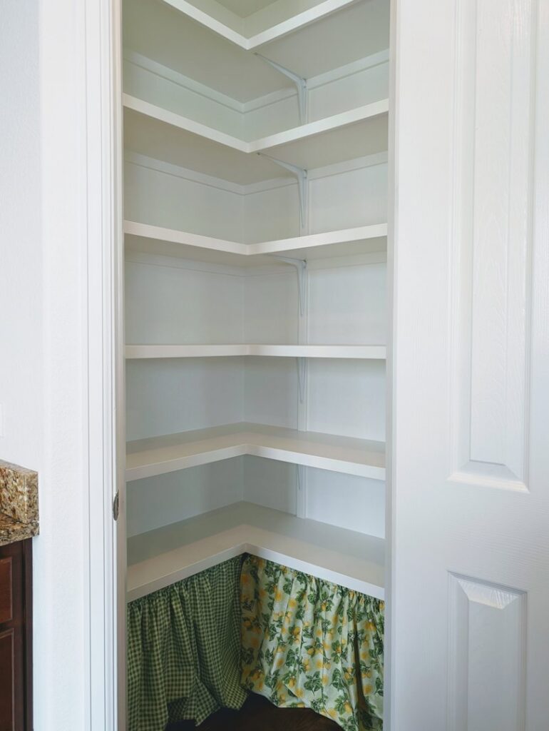 A pantry with newly installed white wire shelving by Colorado ProBuilt in Aurora, CO