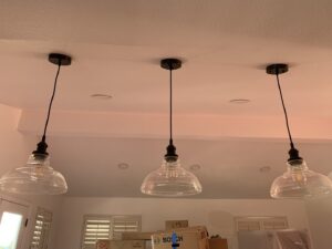 Newly installed pendant lights by Kennyman The Handyman Inc. in San Francisco, CA