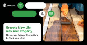 A person staining a wooden deck, a service provided by Contractors Inc in Memphis, TN.