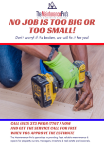 A person using a power drill to fasten wood, demonstrating general contractor work by The Maintenance Pro's in Tampa, FL.