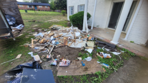 A large pile of construction debris and junk awaiting removal by Ashworth Clean Up Crew LLC in West Columbia, SC.