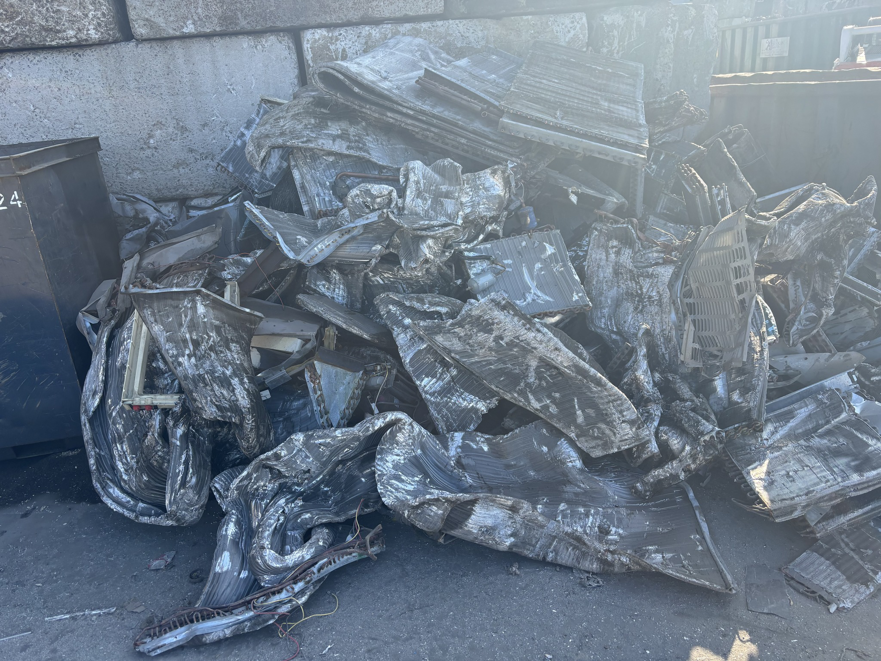 A large pile of crushed scrap metal at the facility of All American Alloys and Recycling Inc. in Elizabeth, NJ.