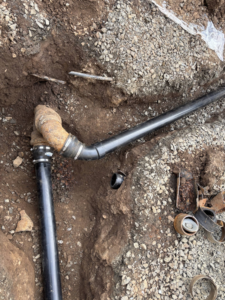 Plumbing pipes being repaired and installed, connecting old and new sections by Get it-Got It-Gone, LLC. in Goodview, VA.