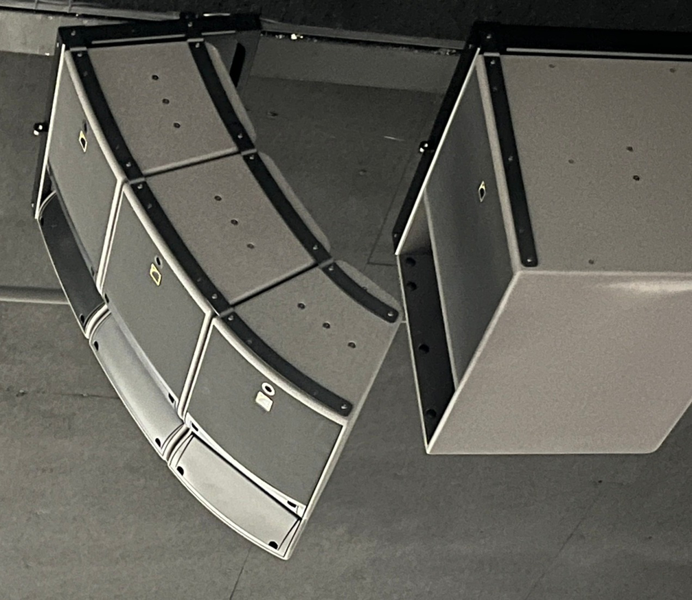 A professional speaker system and audio equipment installed on a ceiling by Simon Pro Audio/Visual Integration in Oklahoma City, OK