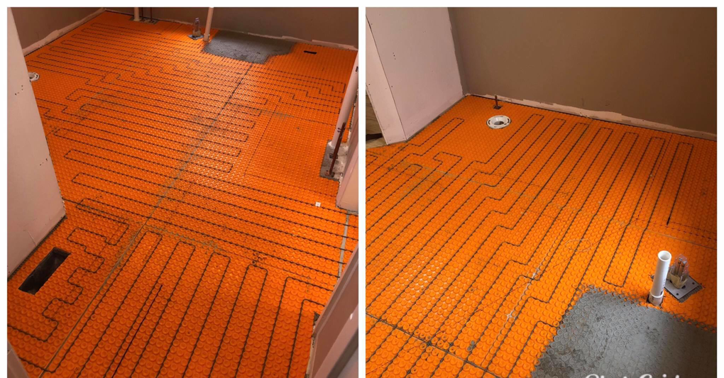 In-progress installation of radiant floor heating system by The Womack Group / Home Service Plus, LLC in Franklin, TN
