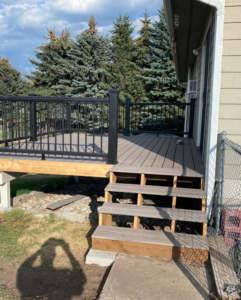 Raised deck and stairs construction by Handyman Robert in Columbia Falls, MT.