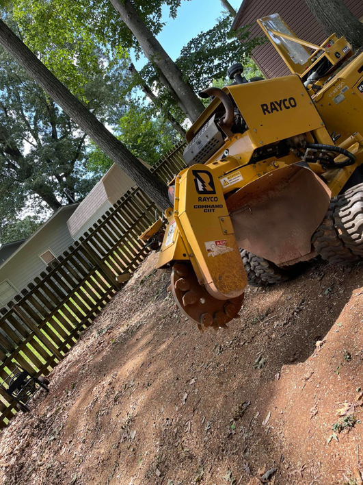 A yellow Rayco stump grinder ready for work by SDV professional tree service llc in Fyffe, AL.