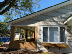 Residential addition under construction with new framing and sheathing by BA Services LLC in North Charleston, SC