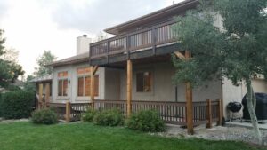 A completed residential deck construction project by Element Construction Company in Colorado Springs, CO.