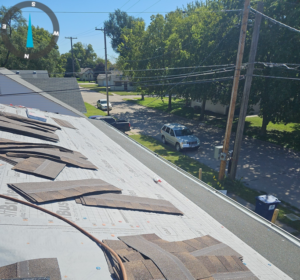 Roofers installing new shingles and underlayment on a residential roof by Roof-Rite Solutions, LLC in Council Bluffs, IA