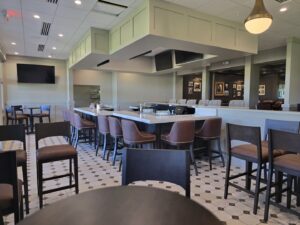 A newly constructed bar area in a restaurant project by BDM Construction, Inc in Orlando, FL
