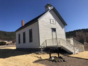 A beautifully restored historic church building with new steps by Deep Roots Craftsmen in Fort Collins, CO.