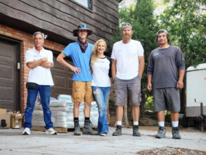The Rocky Mountain Pool and Spa Care team on a job site with construction materials in Colorado Springs, CO.
