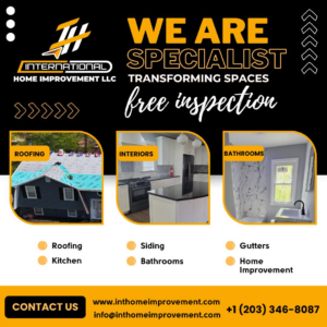 A house roof with underlayment installed, showing roofing installation in progress by International Home Improvement LLC in Marion, IN.