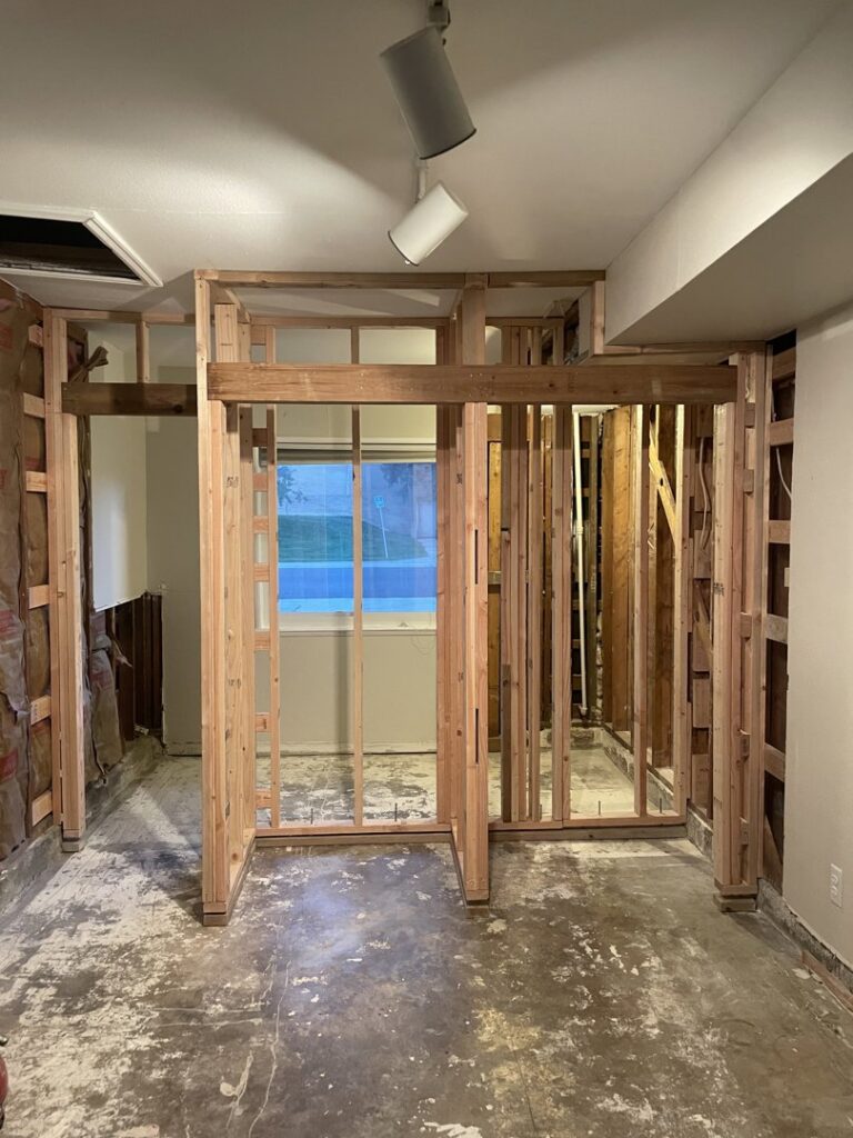 Room framing and insulation work in progress by Denver House Repair in Lakewood, CO.