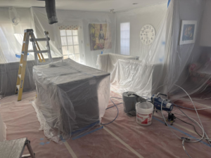 A room meticulously prepared for painting or renovation by Considerate Repair in Walla Walla, WA.