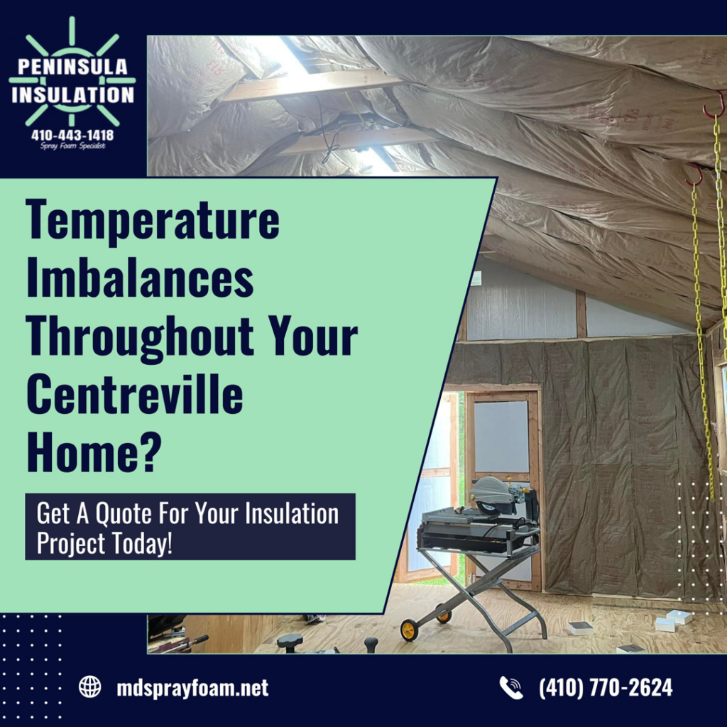 Room under renovation with insulation being installed and a miter saw by Peninsula Insulation, LLC in Easton, MD.