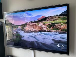 A Samsung TV professionally mounted on a wall, showcasing installation by Tech Handy-Las Vegas in North Las Vegas, NV.