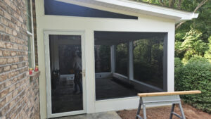 A screened porch under construction or renovation by Contractor Kev LLC, a handyman service in Winston-Salem, NC
