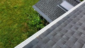 Seamless gutters and gutter guards expertly installed on a home's roof by Gutter Flow7 LLC in Madison, WI.