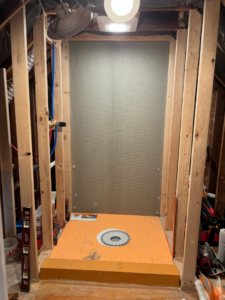 Shower installation with framing and backer board by Gibson Construction Services LLC in Dunlap, TN