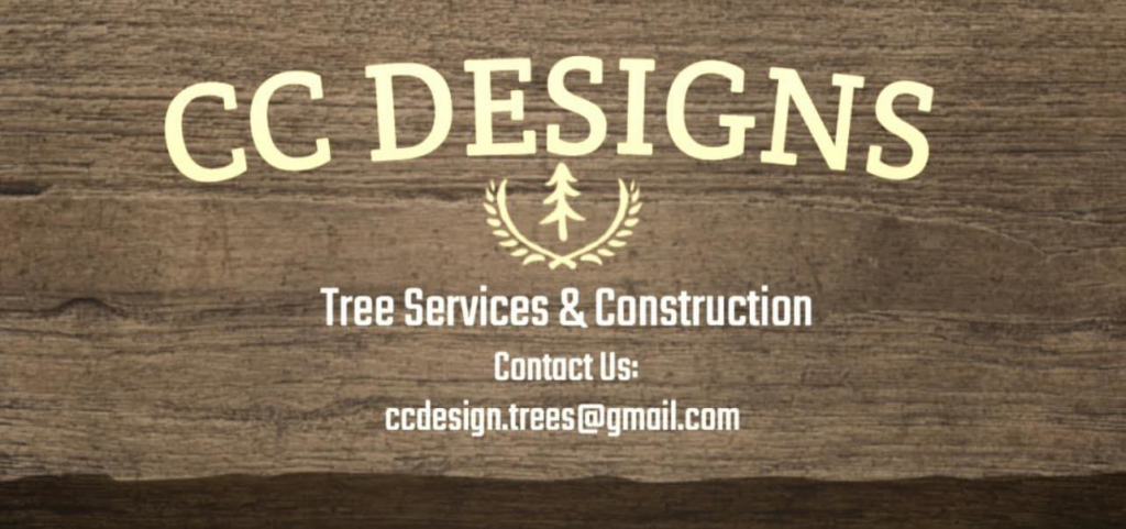 A skilled tree trimmer in a bucket truck performing tree work for CC Designs Construction and Tree Service in Scranton, PA.