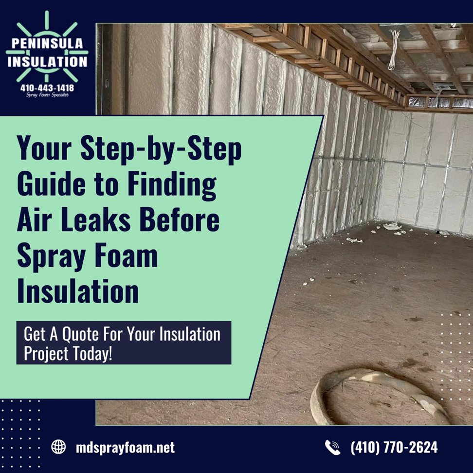 Spray foam insulation applied to walls and ceiling joists by Peninsula Insulation, LLC in Easton, MD.