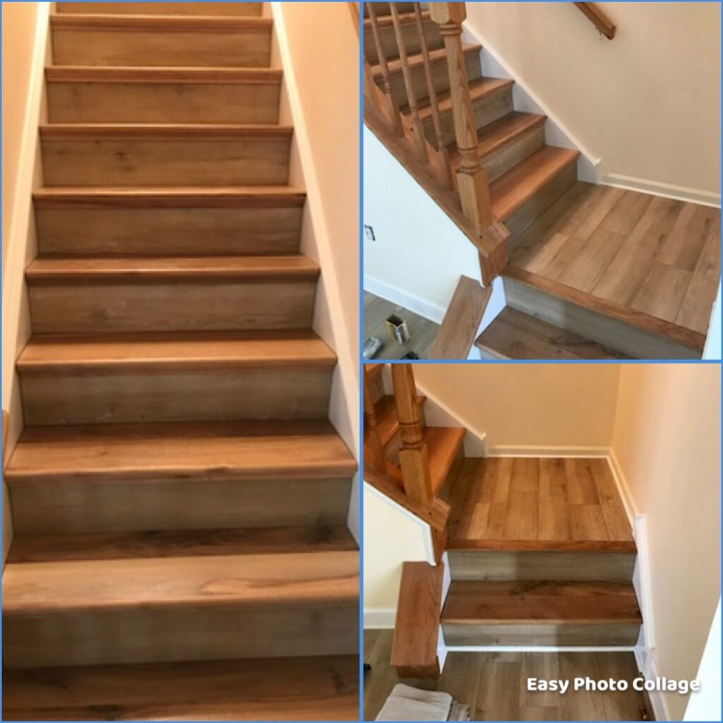 Staircase tread and flooring installation in progress by PTA Construction INC. in Jersey City, NJ.