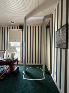 A Stiltz home lift frame being installed by Stiltz of Charlotte Raleigh Greenville in Concord, NC.