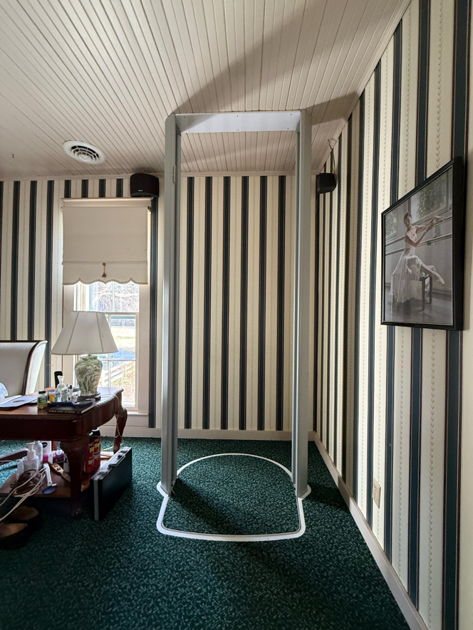 A Stiltz home lift frame being installed by Stiltz of Charlotte Raleigh Greenville in Concord, NC.