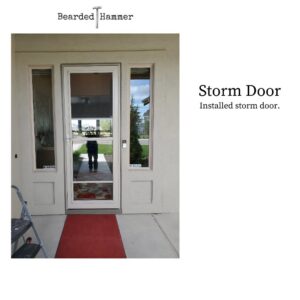 A new storm door installed on a home by Bearded Hammer LLC in Meridian, ID.