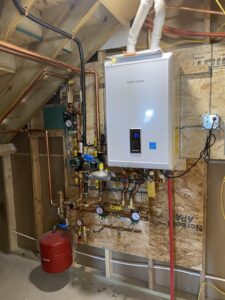 Newly installed tankless water heater and plumbing system by Northern Air Plumbing & Heating in Aitkin, MN