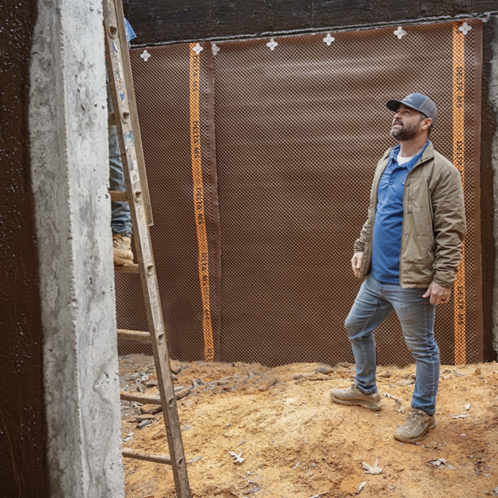A technician applying sealant to a foundation crack with an injection gun for Stay Dry Waterproofing in Marysville, OH.