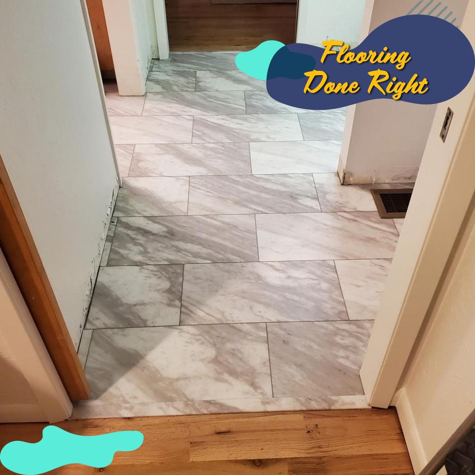 New tile flooring installed in a hallway by Dany's contractors LLC in Vancouver, WA.