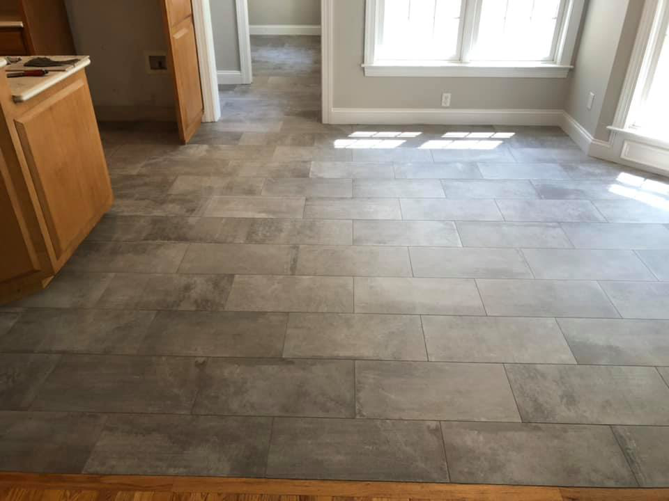 New tile flooring installed in a room by Stapleford Flooring LLC in Milford, DE.