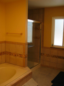Professional tiled shower installation and fixture fitting by Tom's Handyman Service in Arvada, CO