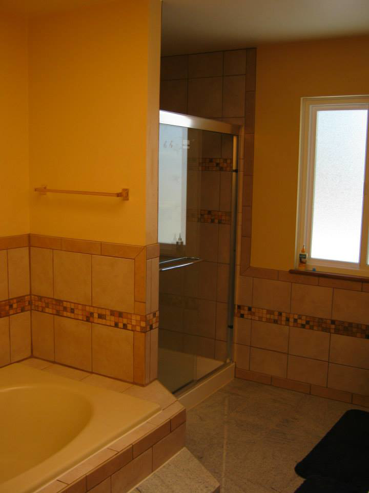 Professional tiled shower installation and fixture fitting by Tom's Handyman Service in Arvada, CO