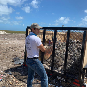 A trailer filled with construction waste and debris after a junk removal job by Jays Haul and Junk in Miami, FL.