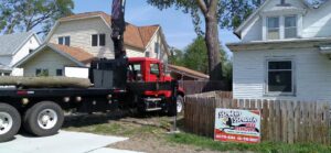 Tree removal debris loaded onto a Broken Branch Tree Removal truck in Broadalbin, NY.