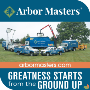 A fleet of specialized tree service trucks and equipment from Arbor Masters in Mechanicsville, VA.