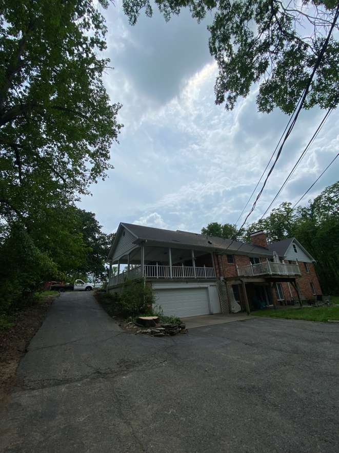 A tree stump remaining after a tree removal service by Lewis Tree Service in Columbia, MO