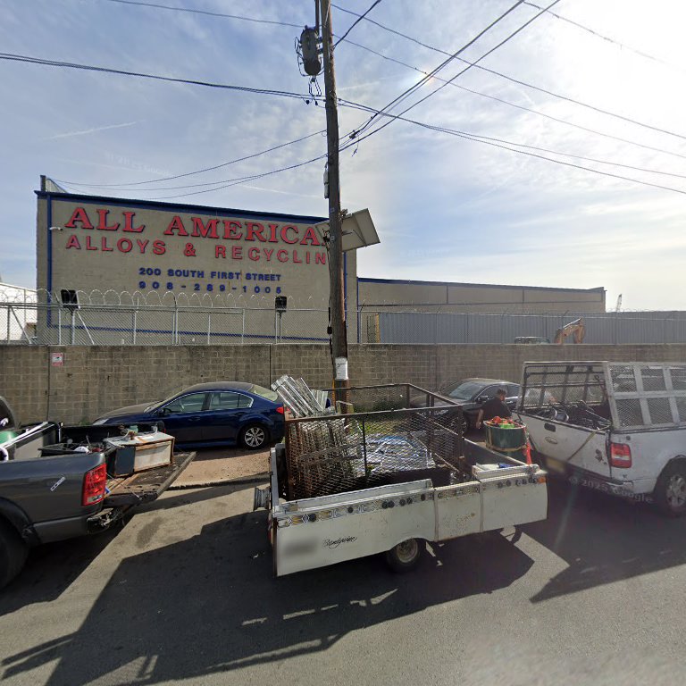 A truck with a trailer loaded with scrap metal parked outside the facility of All American Alloys and Recycling Inc. in Elizabeth, NJ.