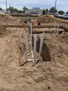 Underground plumbing rough-in for new construction by Top-Notch Plumbing, Heating & Air in Greeley, CO.