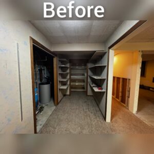 A utility room before renovation work by Adam's Handyman and Contracting in Lancaster, PA.