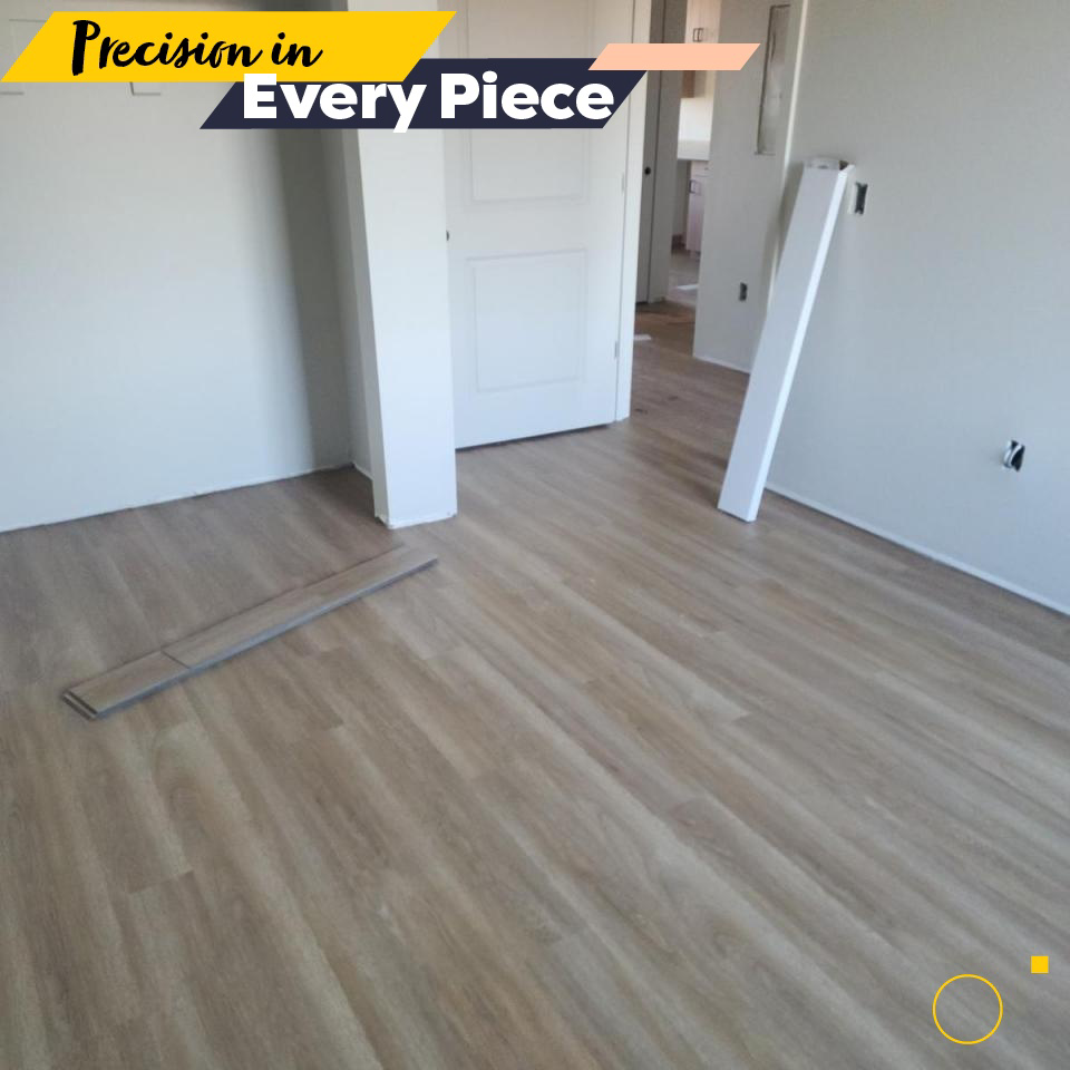 Vinyl plank flooring recently installed in a room by Dany's contractors LLC in Vancouver, WA.