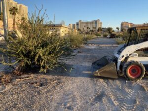 A warehouse interior filled with a massive pile of cardboard boxes and debris, indicating a large junk removal project by Mike's Dumper in Las Vegas, NV.