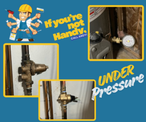 A collage showing water pressure regulator installation and repair by Handy Andy in Boca Raton, FL.