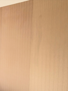 Close-up detail of wood wall paneling, ready for finishing by Bespoke Finish in Minneapolis, MN.