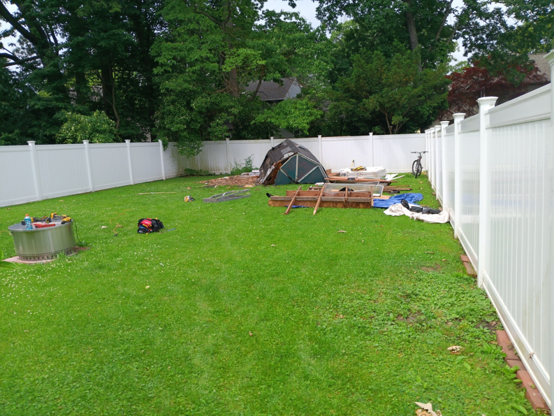 Yard debris removal and cleanup by C&M construction, remodeling, handyman services in Lorain, OH.