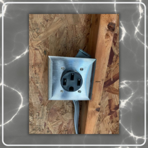 A newly installed 240V electrical outlet by Clarity Handyman Service in Raleigh, NC